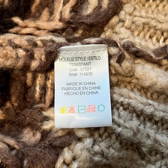 by Anthropologie Brown Striped Geometric Wool Blend Sweater - Picture 10 of 11